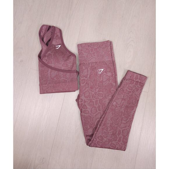 Gymshark Size M Adapt Animal Seamless Leggings And Top Set Great Condition - Picture 1 of 12